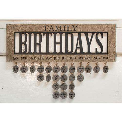 Framed Family Birthday Calendar Calendars CWI+ 