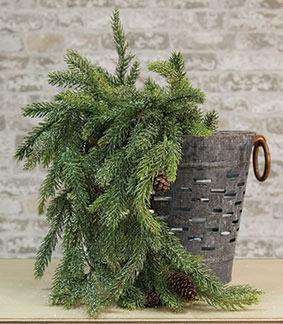 Frosted White Spruce Hanging Bush, 34