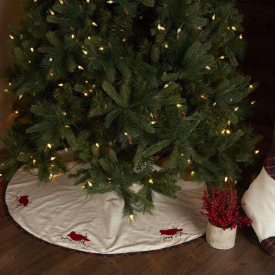 Seasons Greetings Christmas Tree Skirt 48 VHC Brands