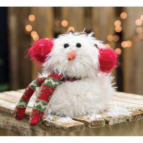 Furry Snowman w/Earmuffs Tabletop & Decor CWI+ 