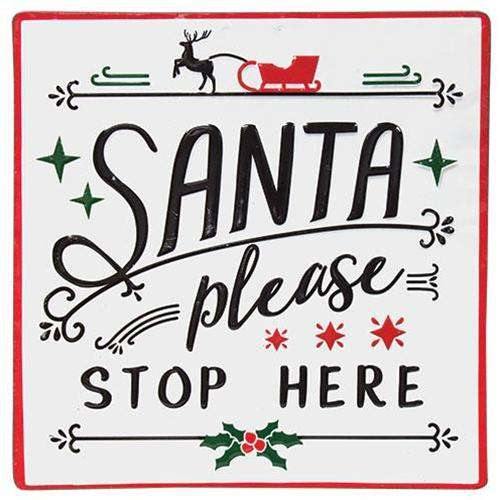 Santa Stop Here Sign - The Fox Decor