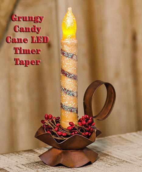 Glitter Candy Cane Timer Taper Candle - The Fox Decor