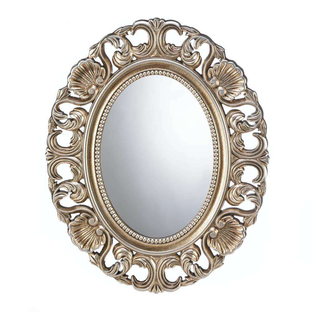 Gilded Oval Wall Mirror Accent Plus 