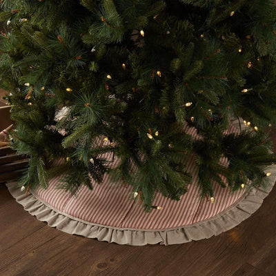 Sawyer Mill Red Ticking Stripe Christmas Tree Skirt 55 VHC Brands