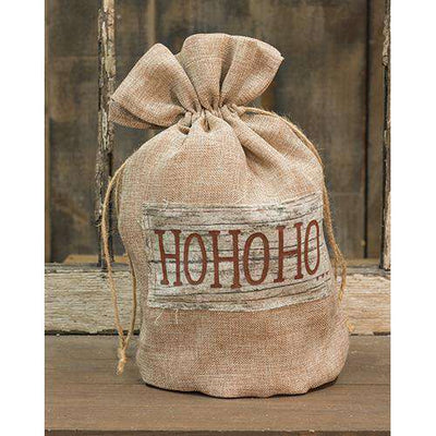 Ho Ho Ho Burlap Bag, 15x9 Christmas Decor