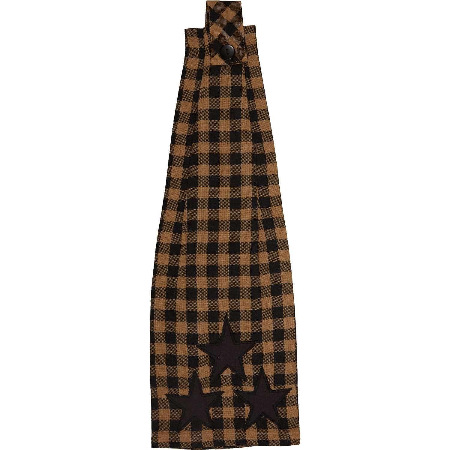 Black Star Button Loop Kitchen Towel VHC Brands - The Fox Decor