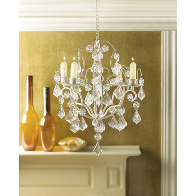 Ivory Baroque Candle Chandelier