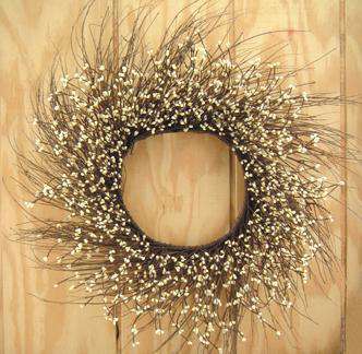 Ivory Pip Twig Wreath, 22" Rings/Wreaths CWI+ 