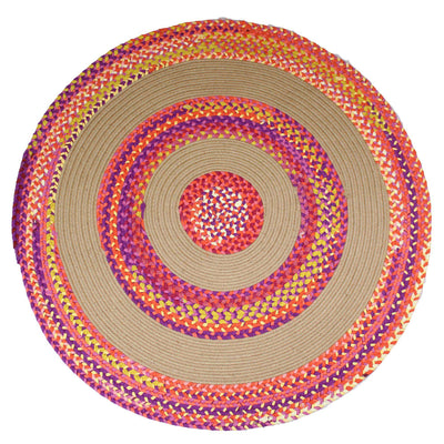 Jute & Cotton Multi-colored Chindi Braided Rug Reversible