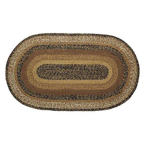 Kettle Grove Jute Oval Braided Rug VHC Brands rugs CWI Gifts 24x36 inch 