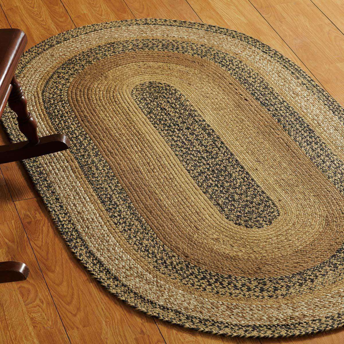 Kettle Grove Jute Oval Braided Rug VHC Brands rugs CWI Gifts 