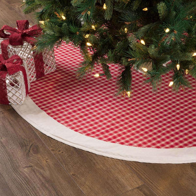 Red Plaid Christmas Tree Skirt 55 VHC Brands