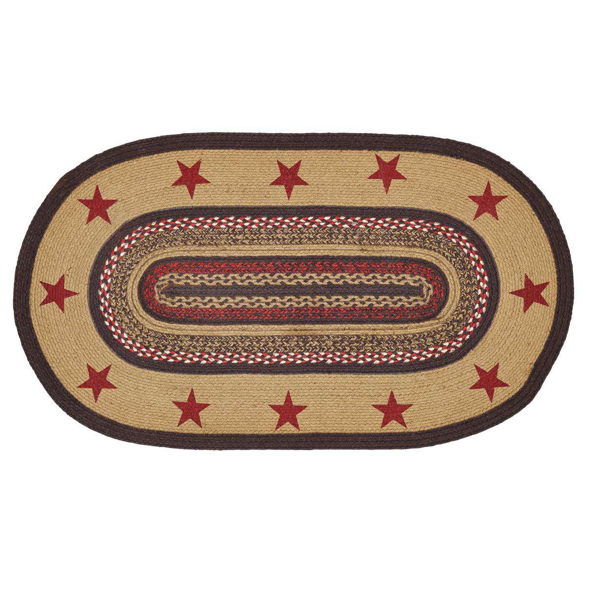 Landon Jute Braided Rug Oval Stencil Stars VHC Brands Rugs VHC Brands 5'x8' 