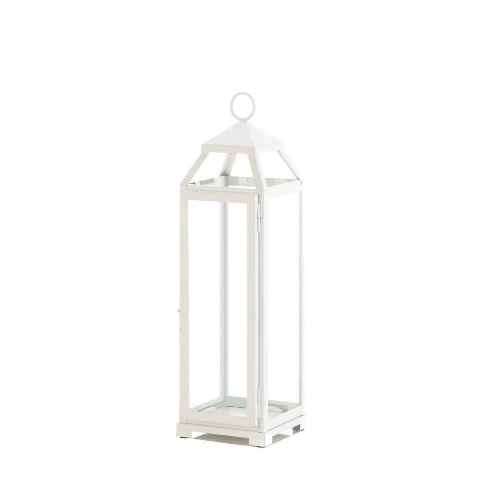 Large Country White Open Top Lantern - The Fox Decor
