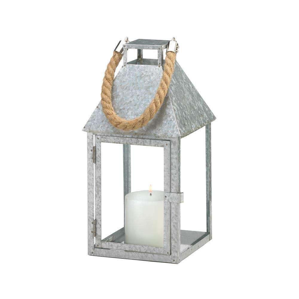Large Galvanized Farm-Style Lantern