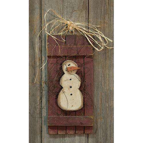 Lath Snowman Shutter Wall Decor CWI+ 