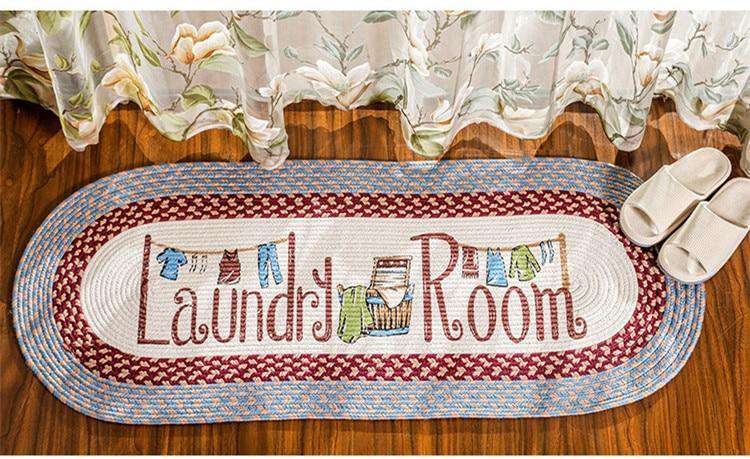 Laundry Room/Welcome Door Anti-Slip Braided Rugs rug The Fox Decor 