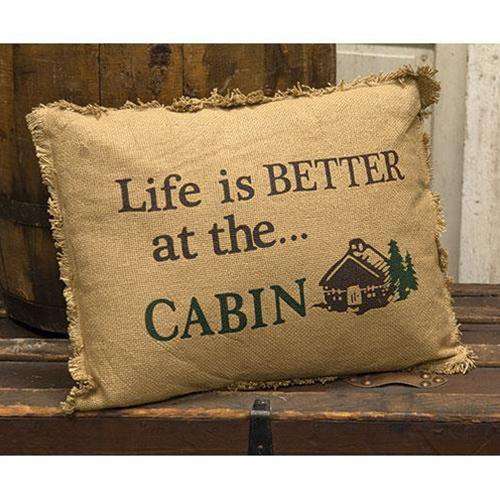 Life Is Better Burlap Pillow Pillows CWI+ 