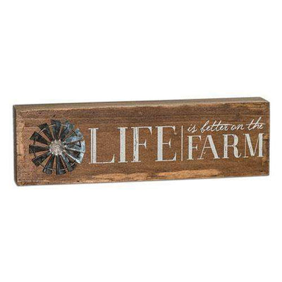 Life Is Better on the Farm Windmill Table Sign
