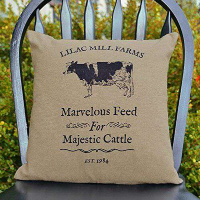 Majestic Cattle Primitive Throw Pillow, 10