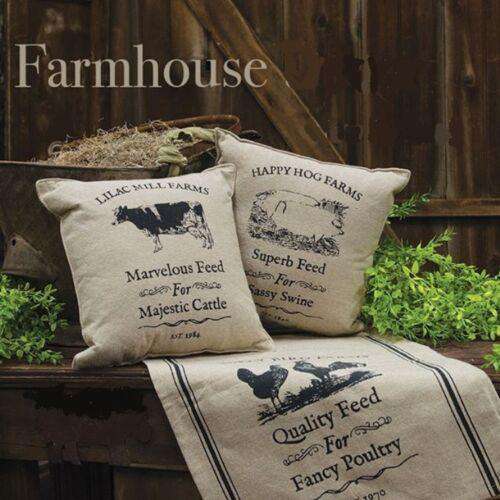 Majestic Cattle Primitive Throw Pillow, 10" pillows CWI Gifts 