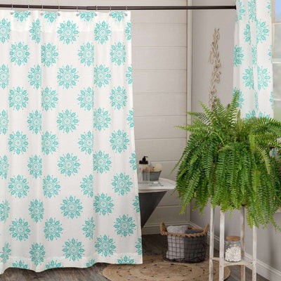 Mariposa Turquoise Shower Curtain 72