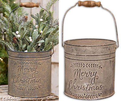 Merry Christmas Vintage Bucket