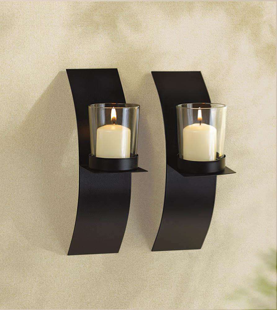 Modern Art Candle Sconce Duo - The Fox Decor