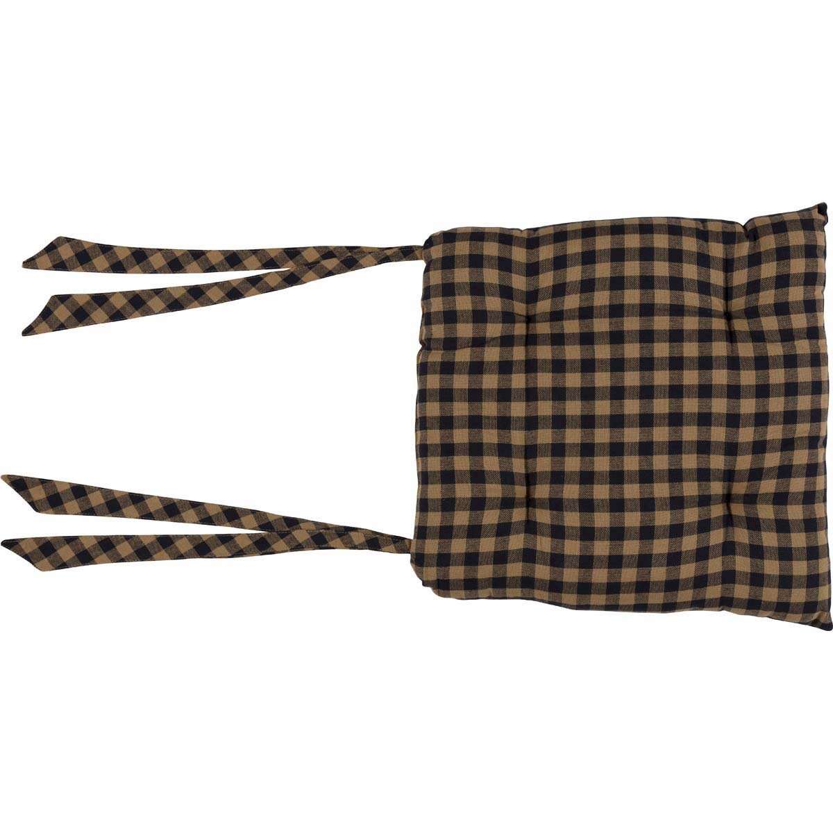 Navy Check Country Chair Pad Chair Pad VHC Brands 