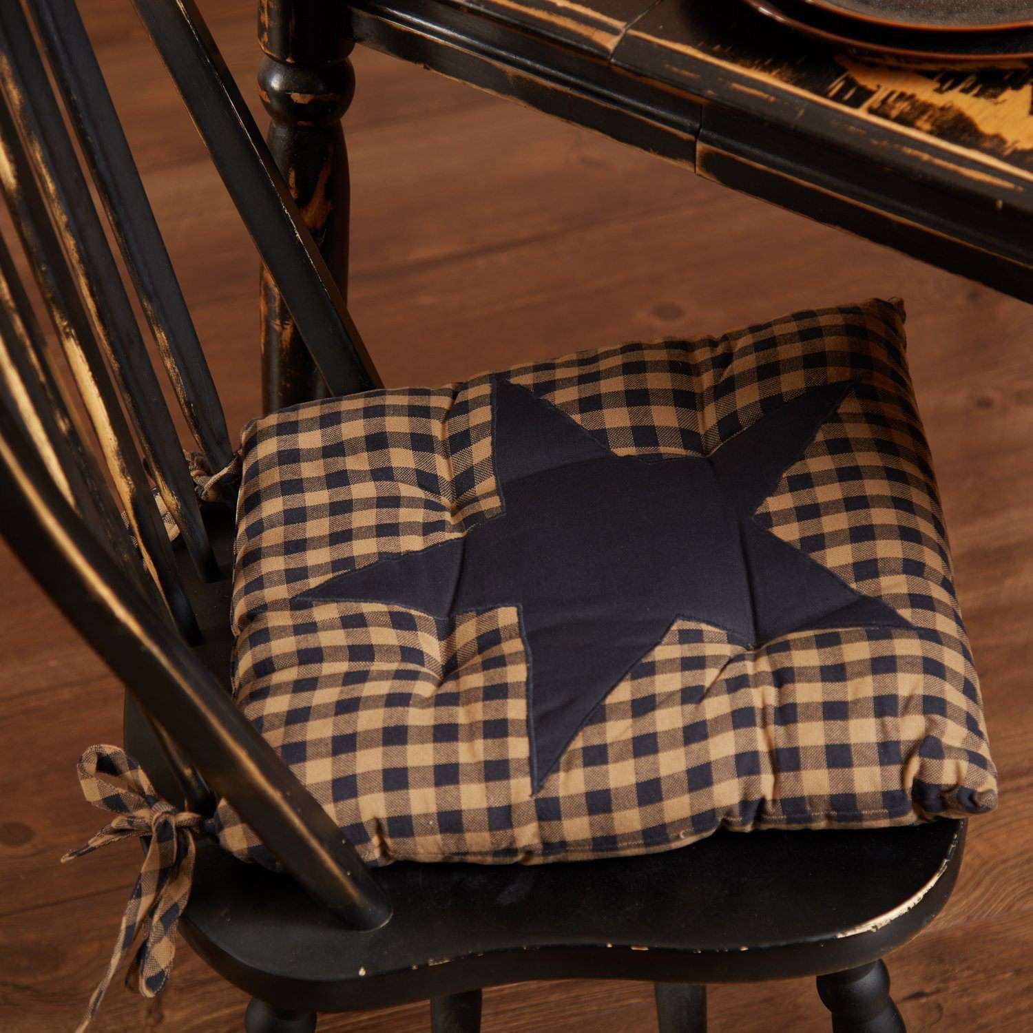 Navy Star Country Chair Cushion Chair Pad VHC Brands 