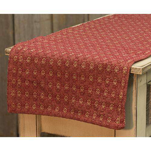 Packsville Rose Long Runner, Cranberry & Tan Tabletop CWI+ 