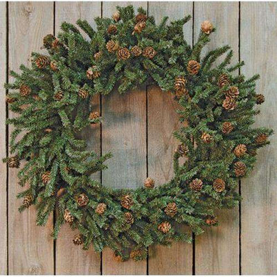 Pine Wreath w/Cones, 24