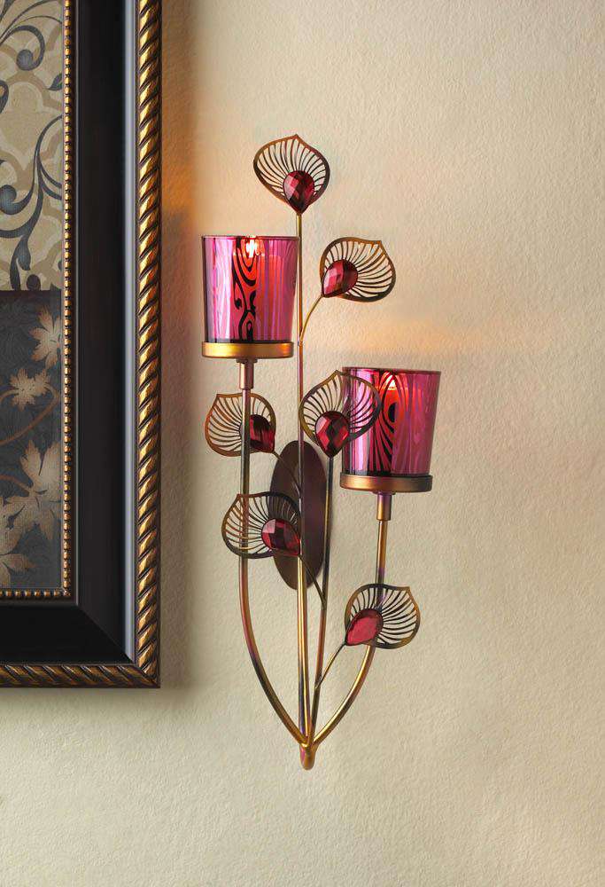 Pink Peacock Wall Sconce Valentine Decor Koehler Home Décor 
