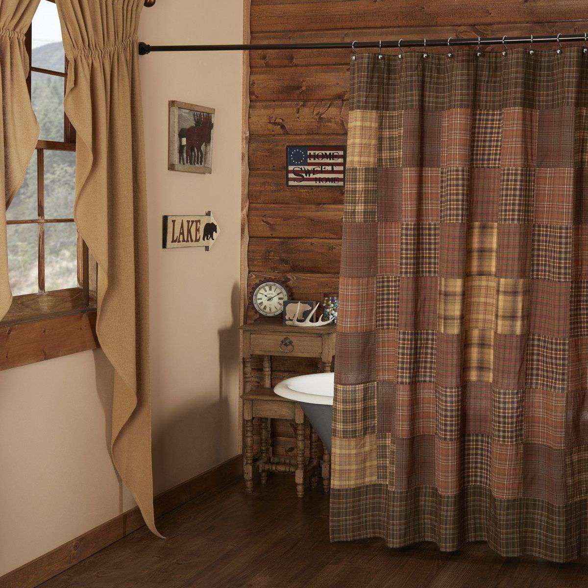 Prescott Shower Curtain Unlined 72"x72" curtain VHC Brands 