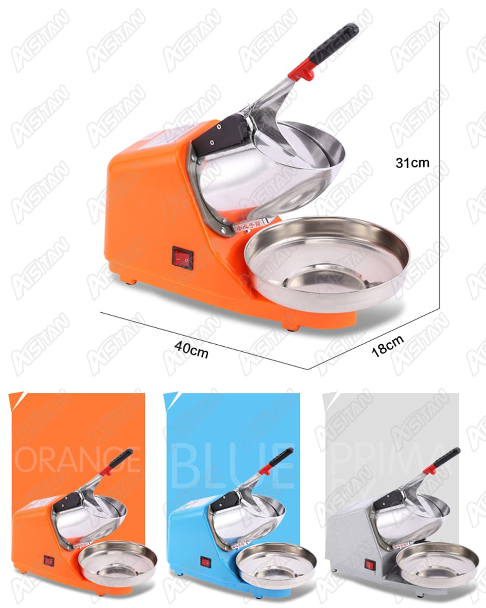 Portable Ice Crusher & Shaved Ice Machine with Free Ice Cube Trays