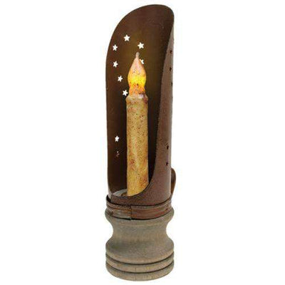 Punched Candle Holder, Rusty/Blk