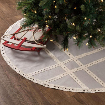 Margot Grey Christmas Tree Skirt 60 VHC Brands