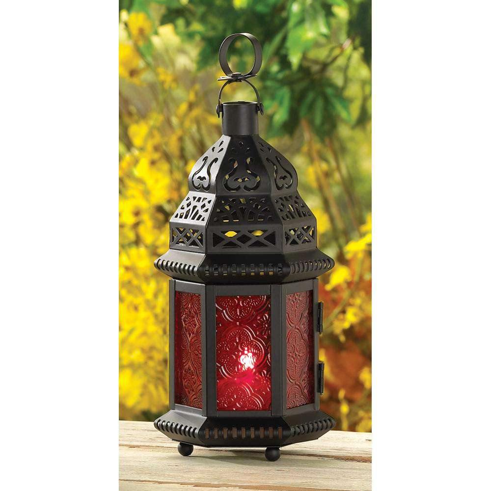 Red Glass Moroccan Lantern - The Fox Decor