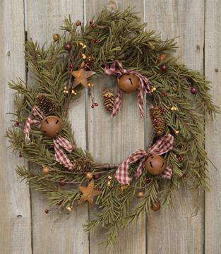 Rustic Holiday Pine Wreath, 12" Christmas CWI+ 