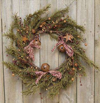 Rustic Holiday Pine Wreath, 18" Christmas CWI+ 