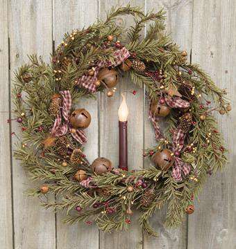 Rustic Holiday Pine Wreath, 22" Christmas CWI+ 