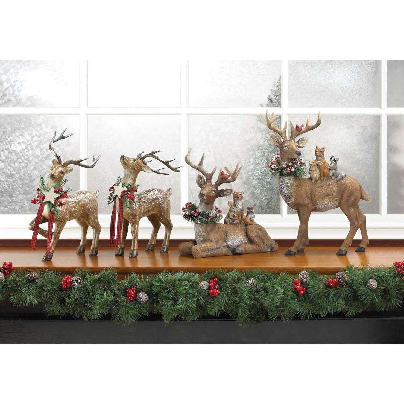 Rustic Holiday Reindeer Figurine - The Fox Decor
