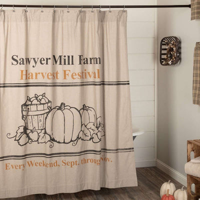 Sawyer Mill Charcoal Harvest Festival Shower Curtain