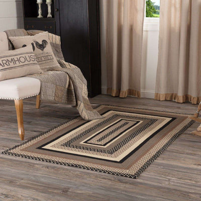 Sawyer Mill Charcoal Jute Braided Rectangle Rugs VHC Brands