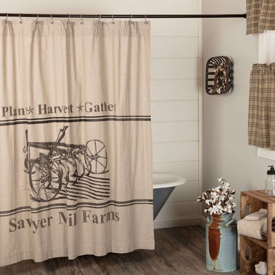 Sawyer Mill Charcoal Plow Shower Curtain 72