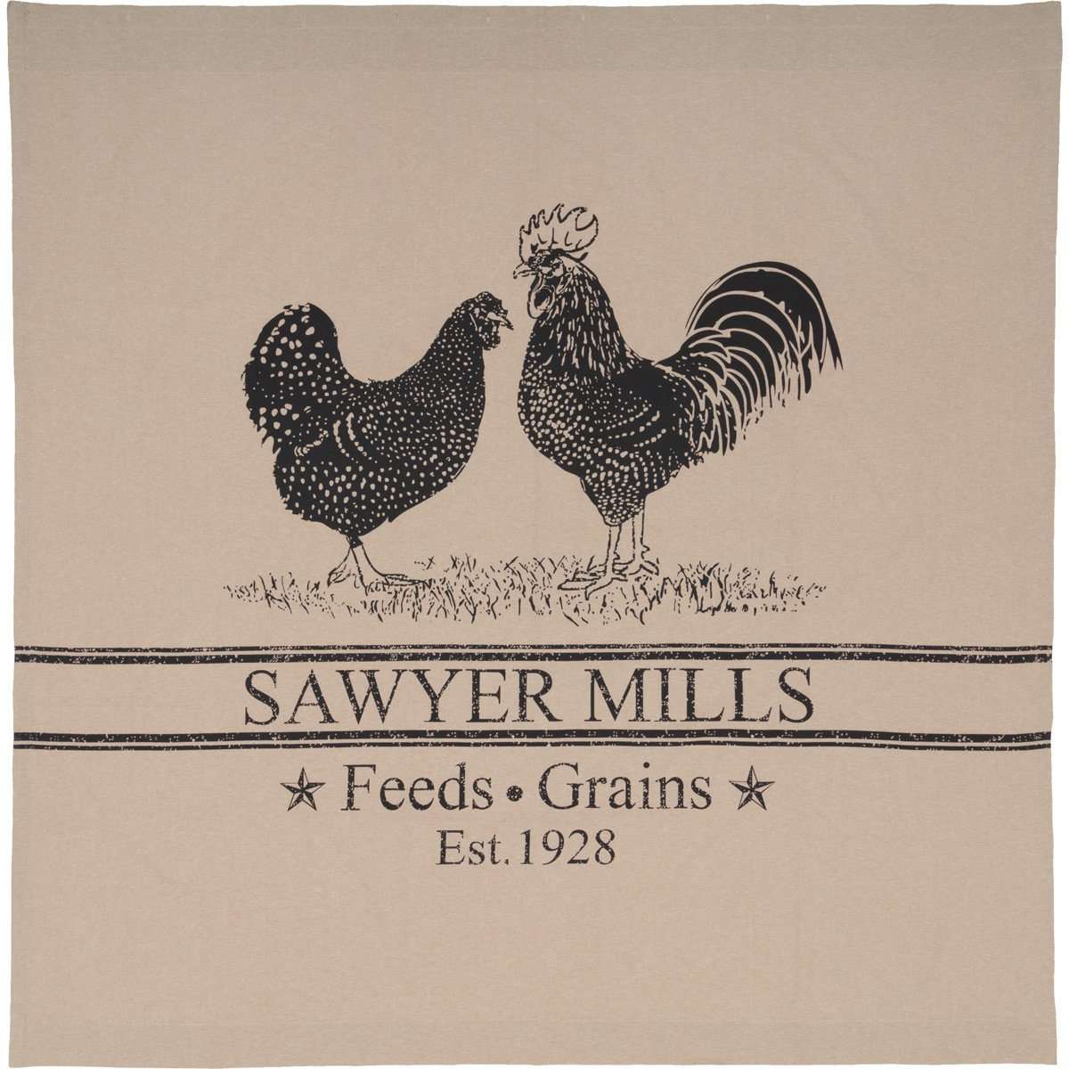 Sawyer Mill Charcoal Poultry Shower Curtain 72"x72" curtain VHC Brands 