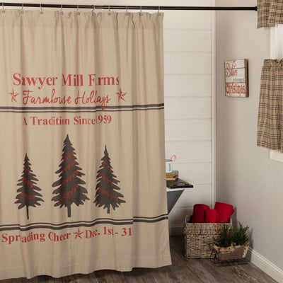 Sawyer Mill Holiday Tree Shower Curtain 72