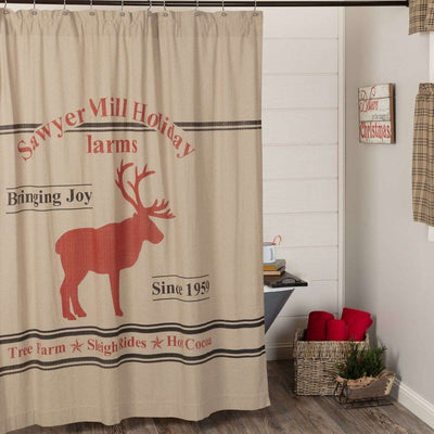 Sawyer Mill Reindeer Shower Curtain 72