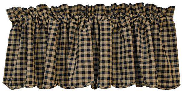 Scalloped Valance Black Check Curtian 16X72 curtains CWI Gifts 