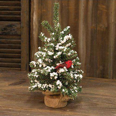 Snowy German Twig Tree w/Cardinal, 16